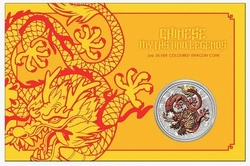 Chinese Myths and Legends: Dragon kolorowany (wersja z monetą w karcie) 1 uncja Srebra 2021