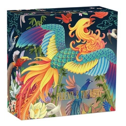 Tuvalu: Phoenix and Birds kolorowany 5 uncji Srebra 2023 Antiqued Coin