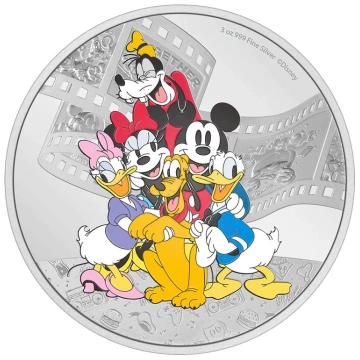Niue: Disney Mickey & Friends -The Sensational Six kolorowany 3 uncje Srebra 2023 Proof