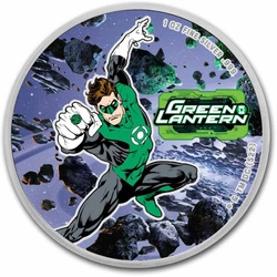 Samoa: DC Comics - Green Lantern kolorowany 1 uncja Srebra 2023 Slab