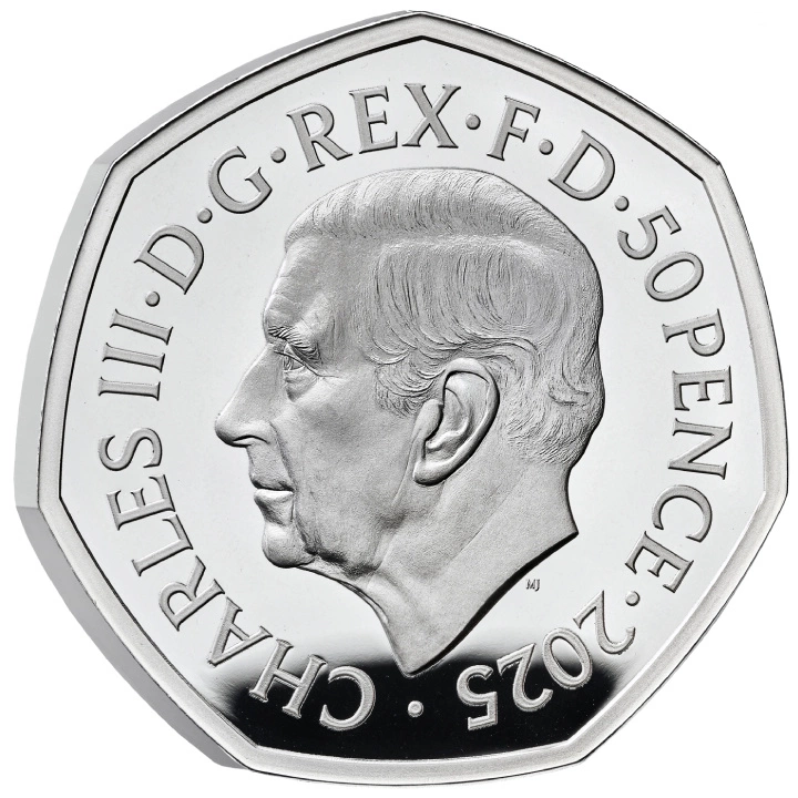 The 80th Anniversary of VE Day 50p Srebro 2025 Proof