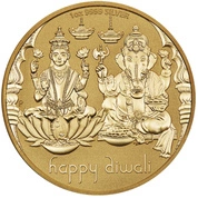 Medalion Diwali pozłacany 1 uncja Srebra 2023