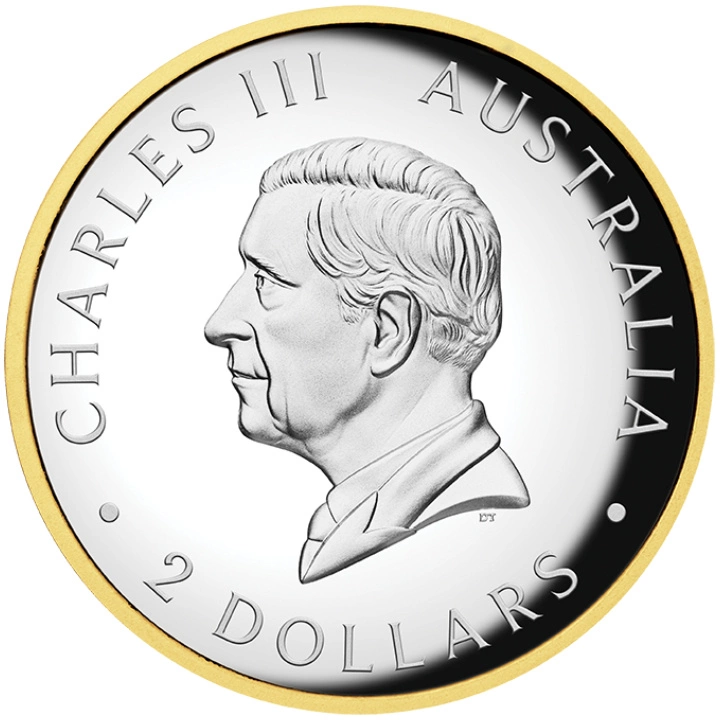 Kookaburra pozłacana 2 uncje Srebra 2024 Proof High Relief