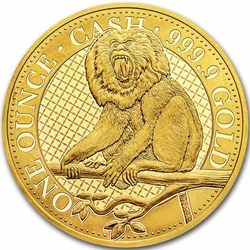 St Helena: Cash India Wildlife - Lion Tailed Macaque 1 uncja Złota 2023