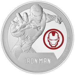 Niue: Marvel - Iron Man kolorowany 1 uncja Srebra 2024 Proof