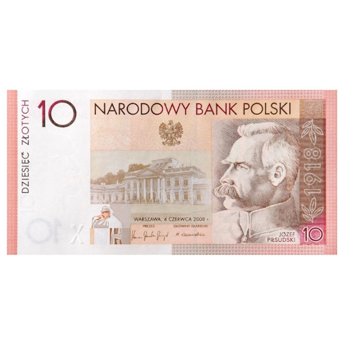 Banknot NBP 90. Rocznica Odzyskania Niepodległości 2008 10 zł