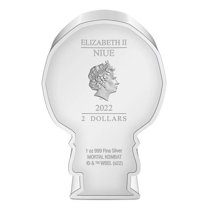 Niue: Mortal Kombat - Scorpion Chibi Coin kolorowany 1 uncja Srebra 2022 Proof