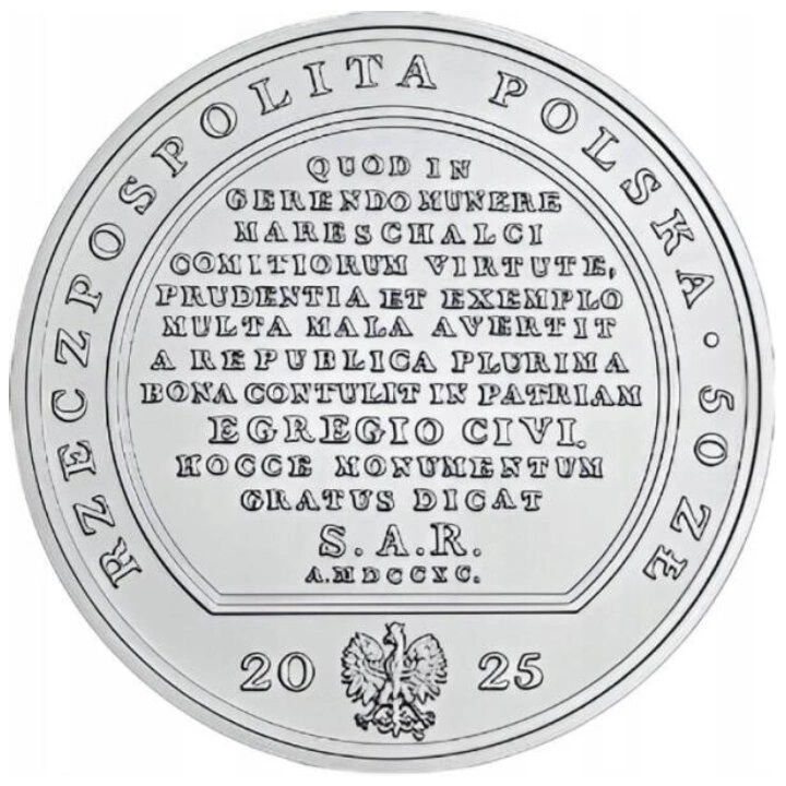 Skarby sztuki medalierskiej - Stanisław Małachowski 50 zł Srebro 2025 High Relief