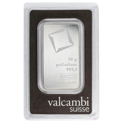 Sztabka Valcambi 50 gramów Palladu