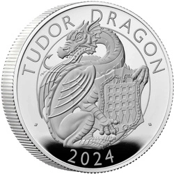 The Royal Tudor Beasts: The Tudor Dragon 2 uncje Srebra 2024 Proof