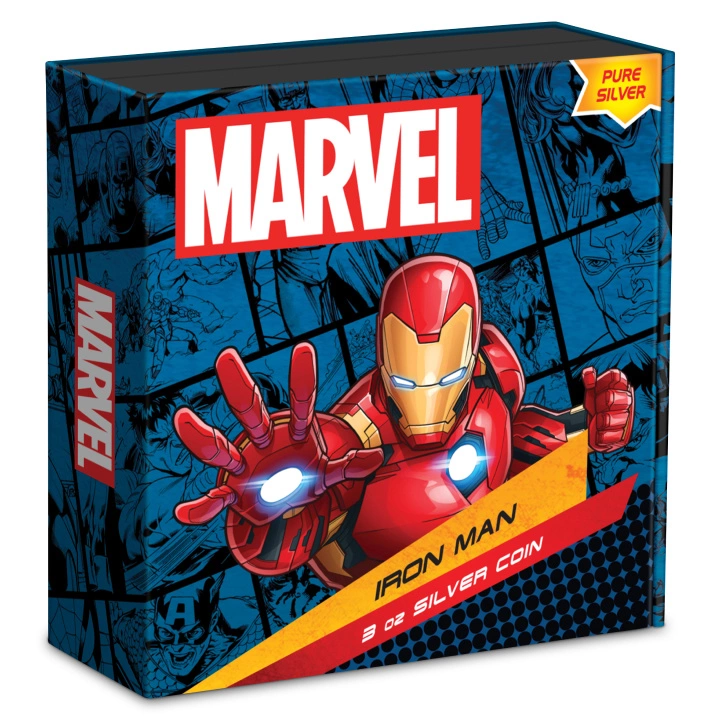Niue: Marvel - Iron Man kolorowany 3 uncje Srebra 2024 Proof