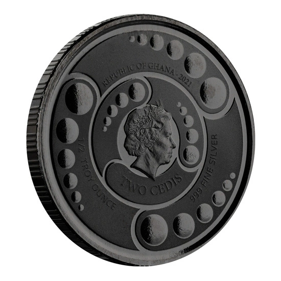 Ghana: Alien kolorowany 1/2 uncji Srebra Rodowanego 2021 (w czarnym kolorze)