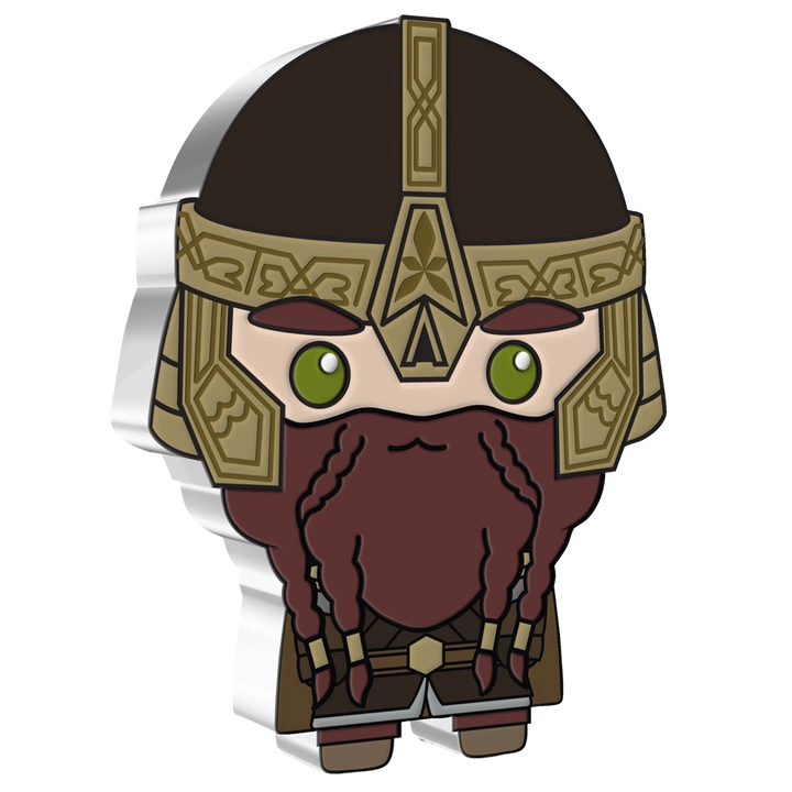 Niue: The Lord of the Rings - Gimli Chibi Coin kolorowany 1 uncja Srebra 2021 Proof