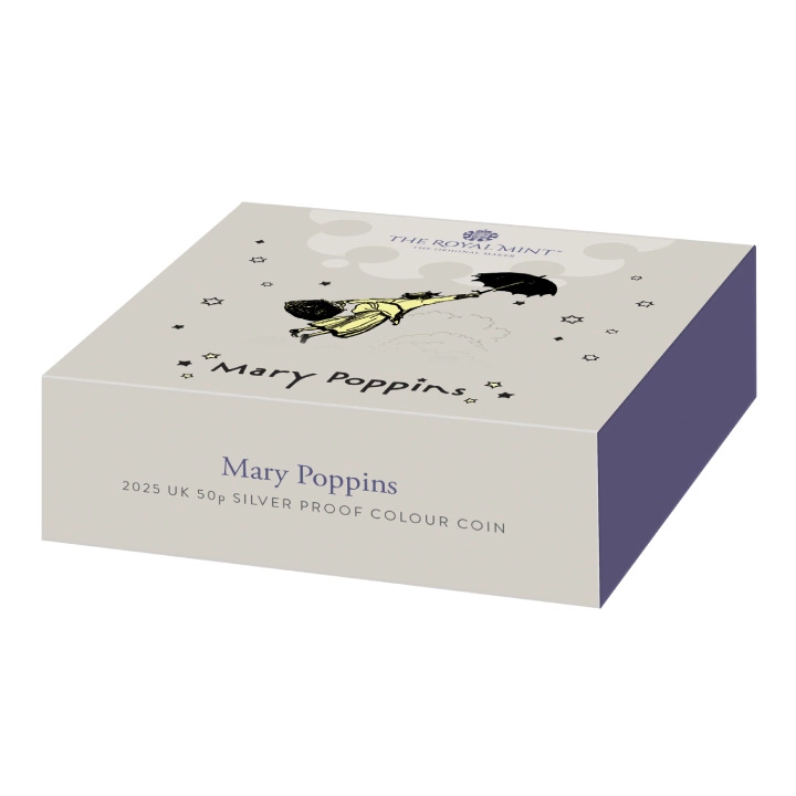 Mary Poppins kolorowana 50p Srebro 2025 Proof
