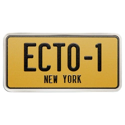 Niue: Ghostbusters - Silver Ecto - 1 kolorowany 2 uncje Srebra 2024 License Plate Antiqued Shaped Coin