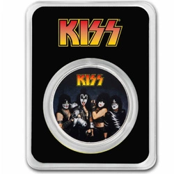 Niue: KISS 50th Anniversary kolorowany 1 uncja Srebra 2023 Slab