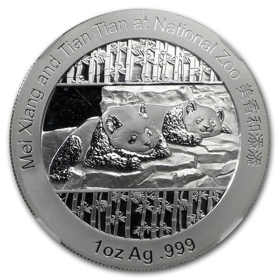 Smithsonian Institution: Chińska Panda 1 uncja Srebra 2014 PF69 Ultra Cameo