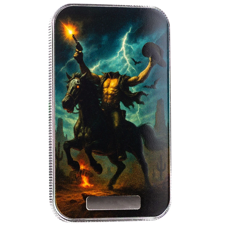 Sztabka Scottsdale Mint - Headless Cowbowy kolorowana 1 uncja Srebra 2025