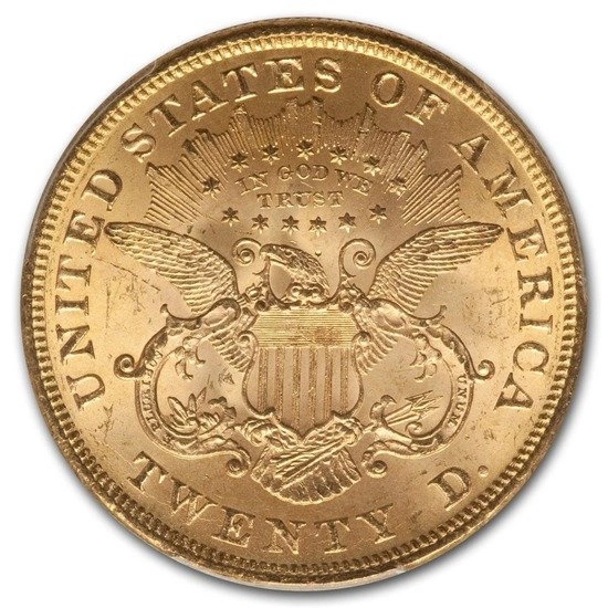 Liberty Double Eagle 20 Dollar 1873 Stan 2-