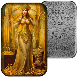 Sztabka Asturmint: The Deadly Seven Sins - Avarice kolorowana 2 uncje Srebra 2024 Antique Finish