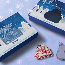 Wyspy Salomona: Snowman Sleigh Ride kolorowana 1 uncja Srebra 2025 Prooflike