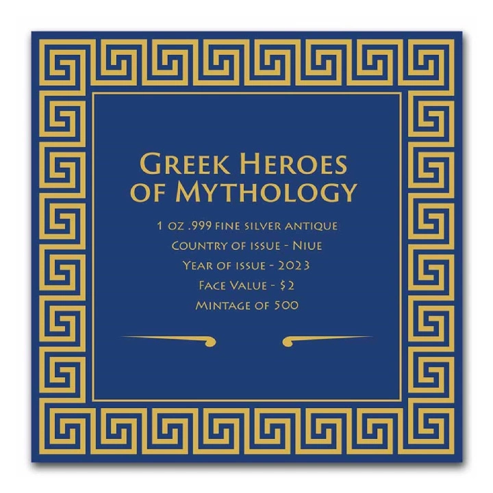 Niue: Heroes of Greek Mythology - Hercules 1 uncja Srebra 2023 Antiqued Coin