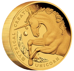 Mityczne Istoty: Jednorożec 5 uncji Złota 2021 Proof