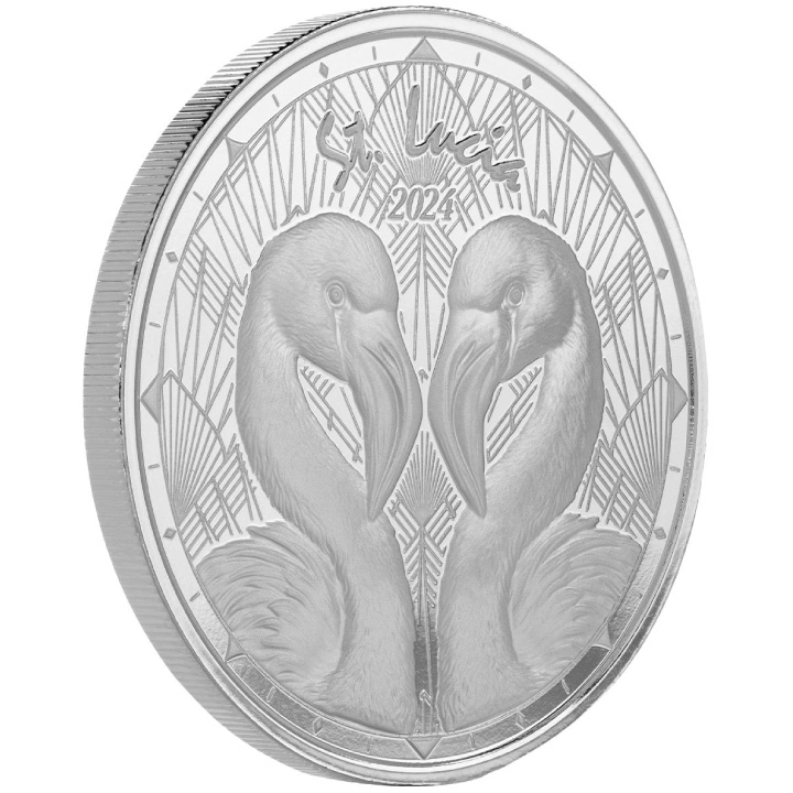 St. Lucia - Flamingos 1 uncja Srebra 2024 Prooflike (moneta w kapslu)