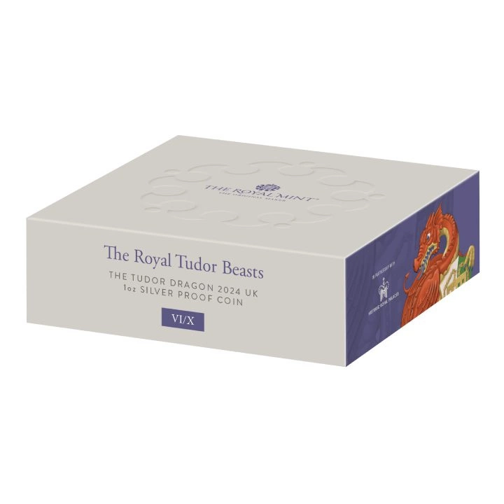 The Royal Tudor Beasts: The Tudor Dragon 1 uncja Srebra 2024 Proof