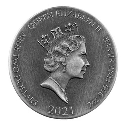 Niue: Biblical - Rebuilding The Jerusalem Temple 2 uncje Srebra 2021 Proof Antiqued Coin 