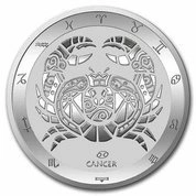 Tokelau: Zodiac Series - Rak 1 uncja Srebra 2021