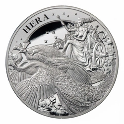 St Helena: Goddess - Hera and the Peacock 10 uncji Srebra 2022 Proof