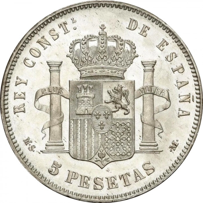 Hiszpania: 5 Peset Ag. 900 Srebro Różne Roczniki