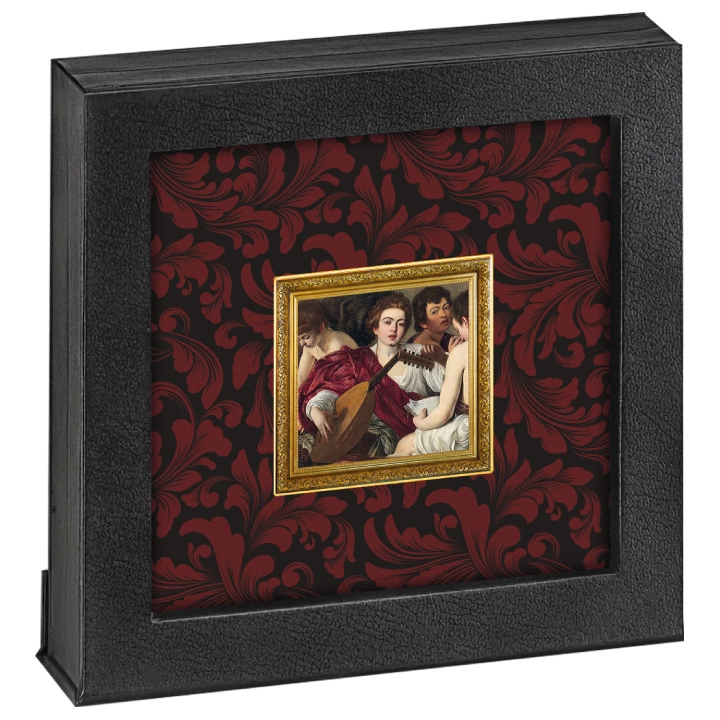 Niue: Caravaggio - Koncert kolorowany, pozłacany 1 uncja Srebra 2022 Proof