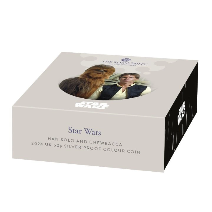 Star Wars: Han Solo and Chewbacca kolorowany 50p Srebro 2023 Proof
