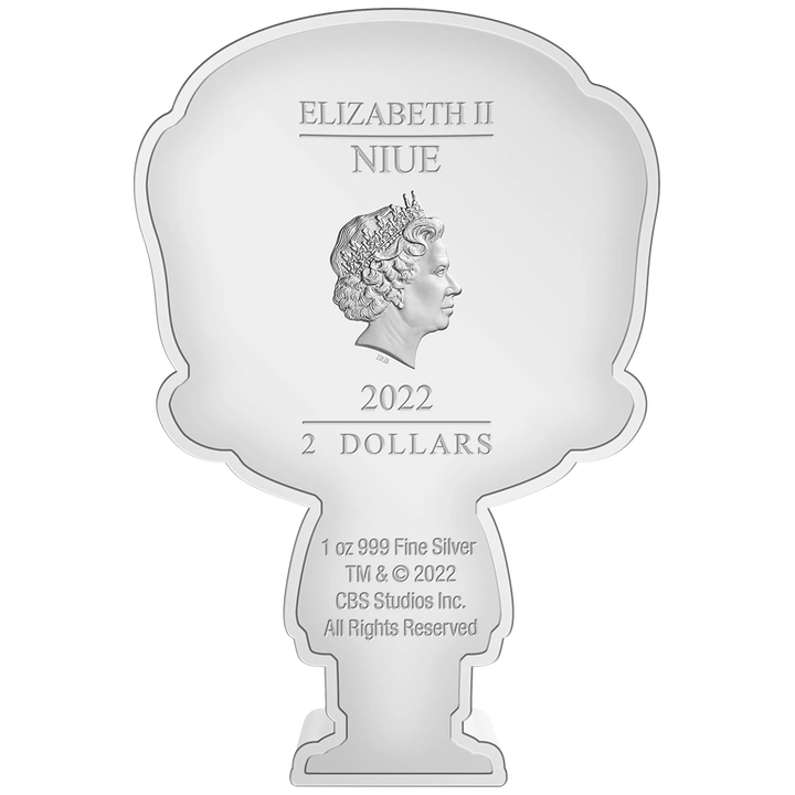 Niue: Star Trek - William Riker Chibi Coin kolorowany 1 uncja Srebra 2022 Proof