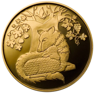 Wolf with the Lamb 10 NIS Złoto 2007 Proof 