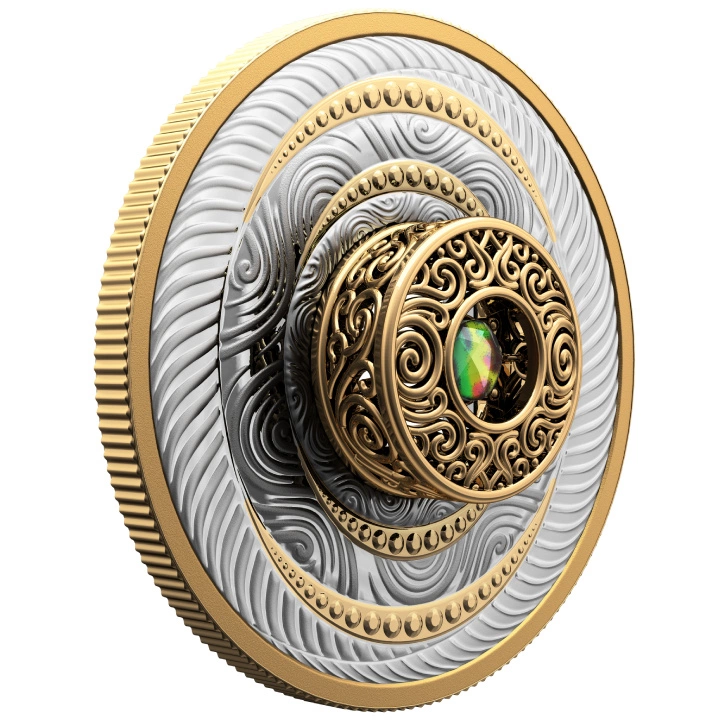 Canada: Dancing Ammolite - Elements of Nature "Air" pozłacany $20 Srebro 2024 Proof