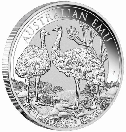 Australijski Emu 1 uncja Srebra 2019 MS 70 NGC First Day of Issue