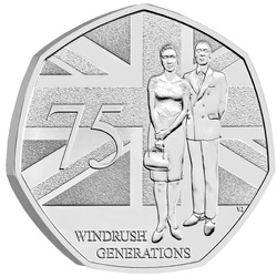 75 Years of the Windrush Generation 50p Miedzionikiel 2023