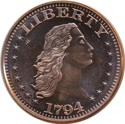 Flowing Hair Liberty 1 uncja Miedzi