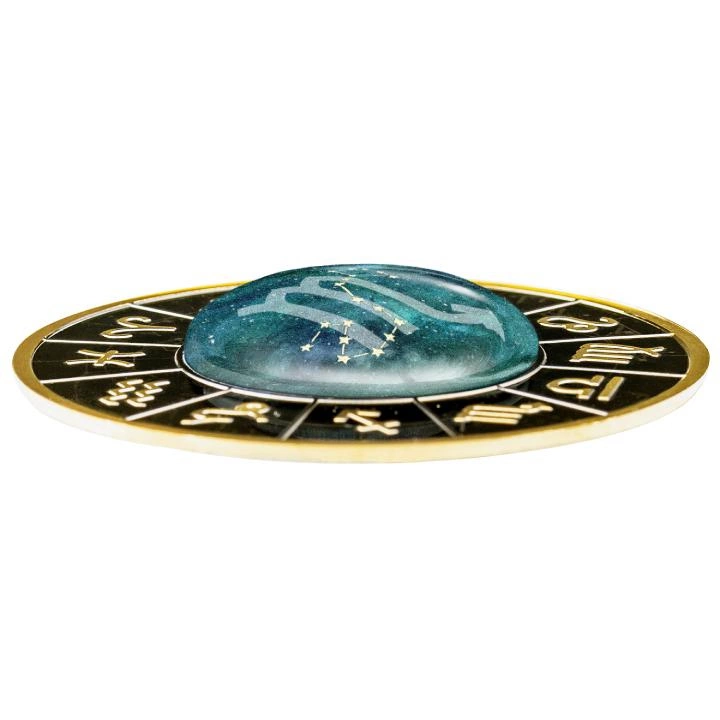 Cameroon: Znaki Zodiaku - Skorpion kolorowany, pozłacany Srebro 2023 Black Proof