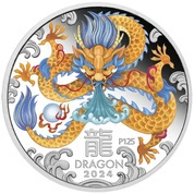 Perth Mint: Lunar III - Rok Smoka kolorowany 1 uncja Srebra 2024 Proof