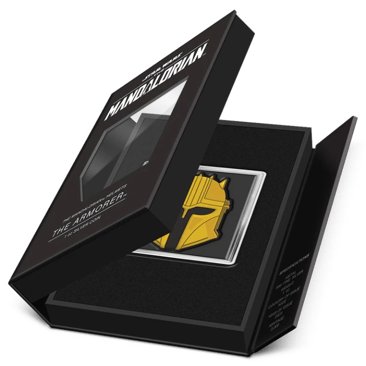 Niue: Star Wars The Mandalorian Helmet - The Armorer kolorowany 1 uncja Srebra 2023 Proof
