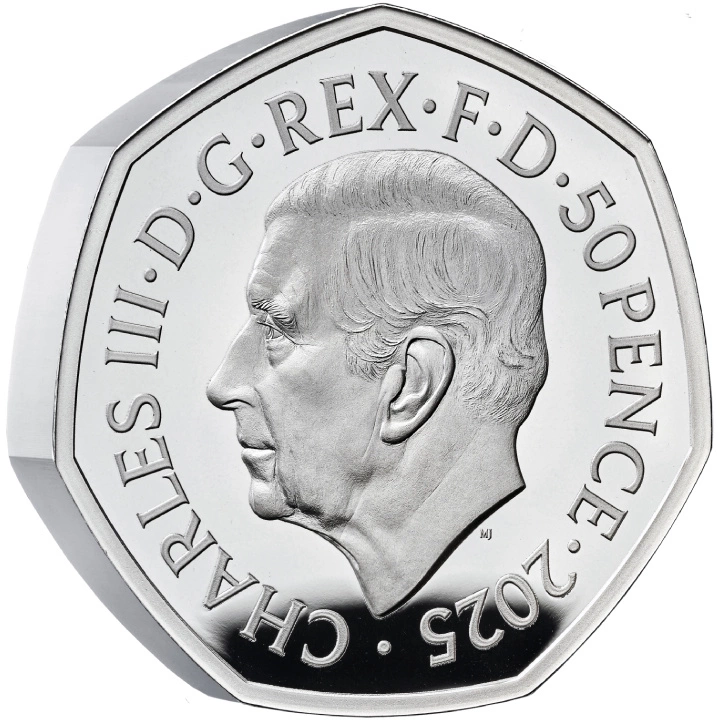 The 80th Anniversary of VE Day 50p Srebro 2025 Proof Piedfort