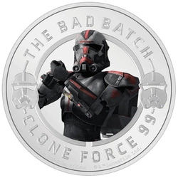 Niue: Star Wars The Bad Batch - Hunter kolorowany 1 uncja Srebra 2022 Proof