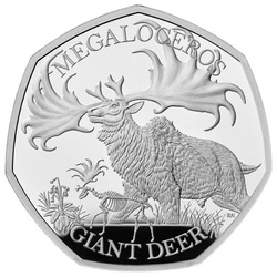 Ice Age Giants - Giant Deer 50p Srebro 2024 Proof 