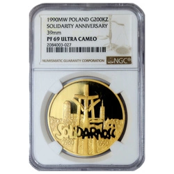 Polska: III RP "Solidarność" 200 000 Złotych 1990 PF 69 Ultra Cameo