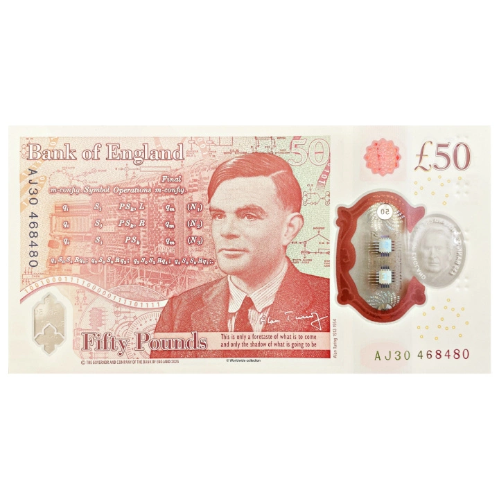 Banknot 50 Funtów Brytyjskich - Król KaroI III (50 pound / 50 GBP) Obiegowy