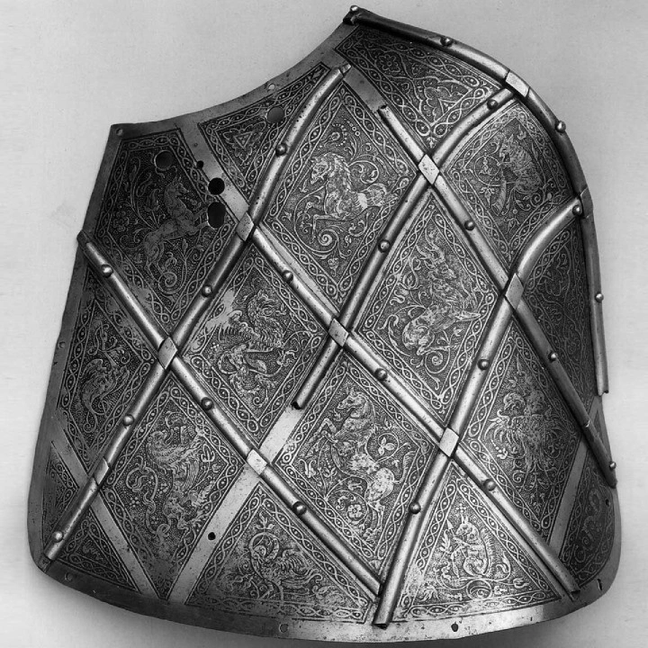 Trellised Targe Shield 2 uncje Srebra 2023 Stackable High Relief Antiqued